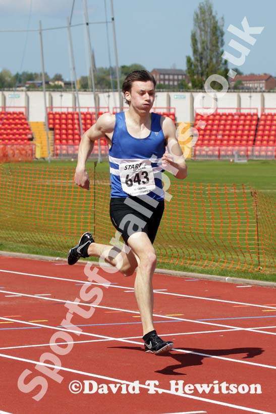 Jack Hepple (Morpeth) winning the under-20s 200 metres at the North Eastern Champs, Gateshead.